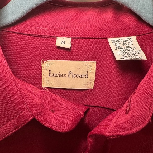 Lucien Piccard Men’s Shirt Size M Burgundy Button Down Long sleeve, Casual, Fall - Picture 3 of 12